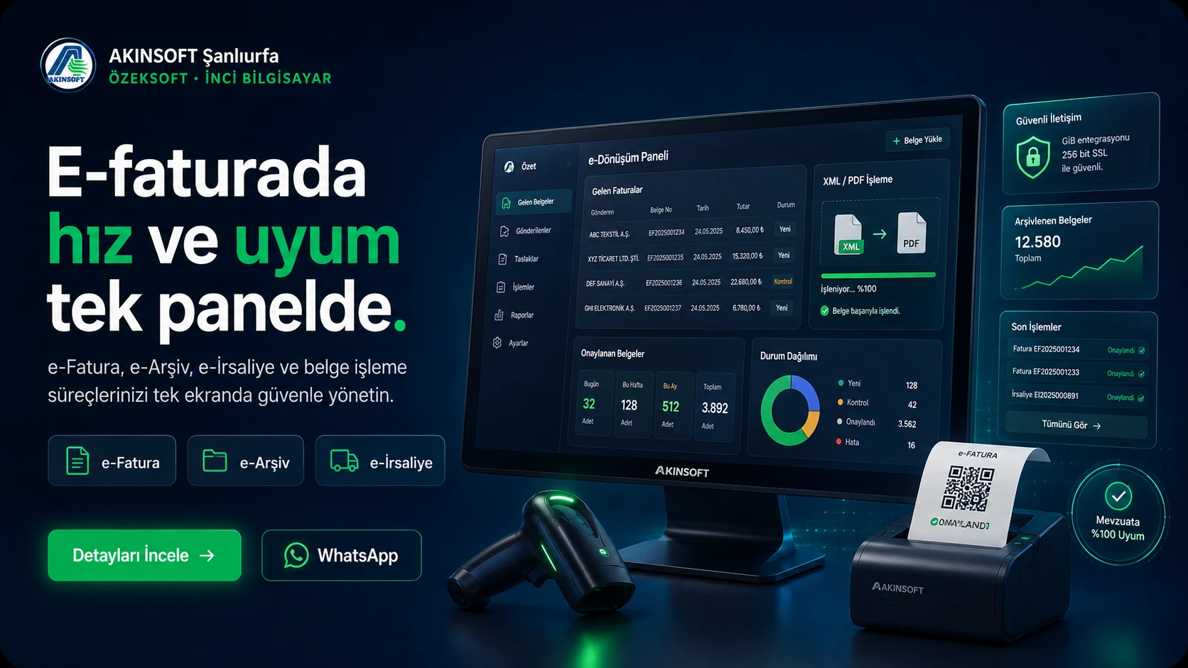 AKINSOFT Şanlıurfa e-Fatura ve e-Dönüşüm tanıtım bannerı