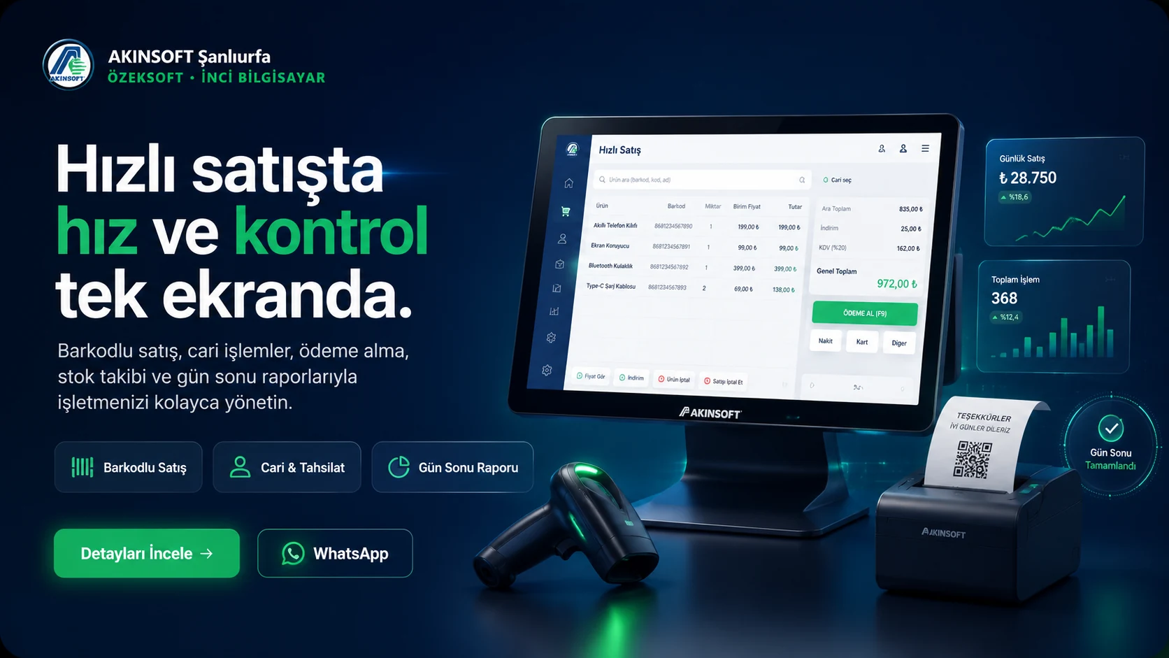 AKINSOFT Şanlıurfa Hızlı Satış tanıtım bannerı