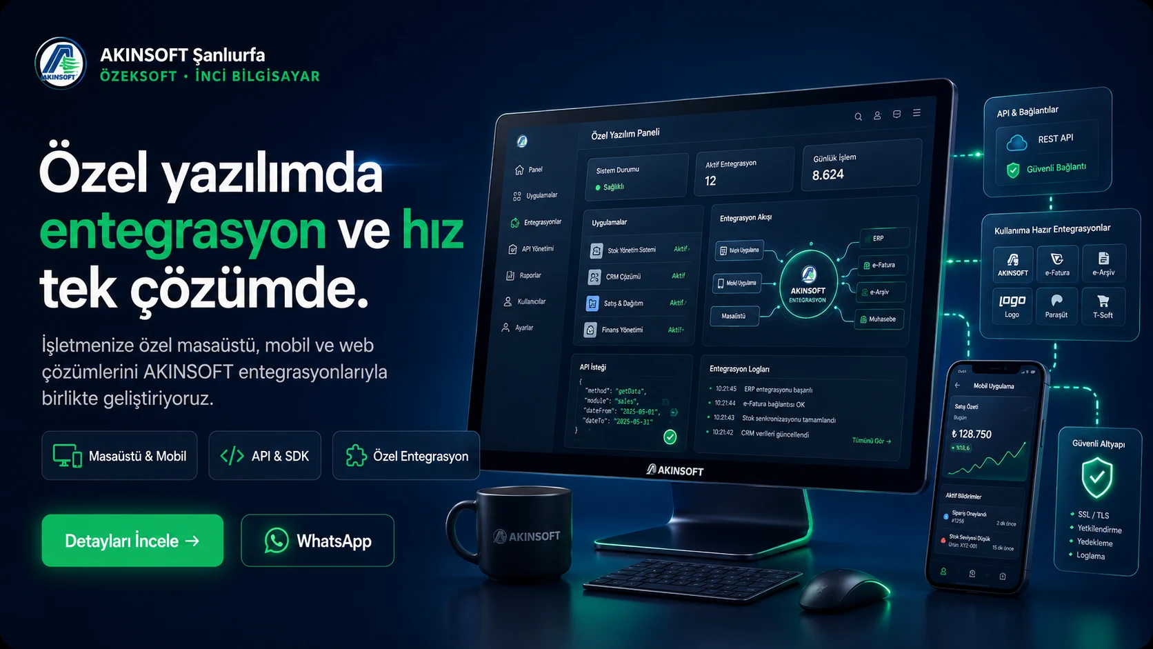 AKINSOFT Şanlıurfa Özel Yazılımlar tanıtım bannerı